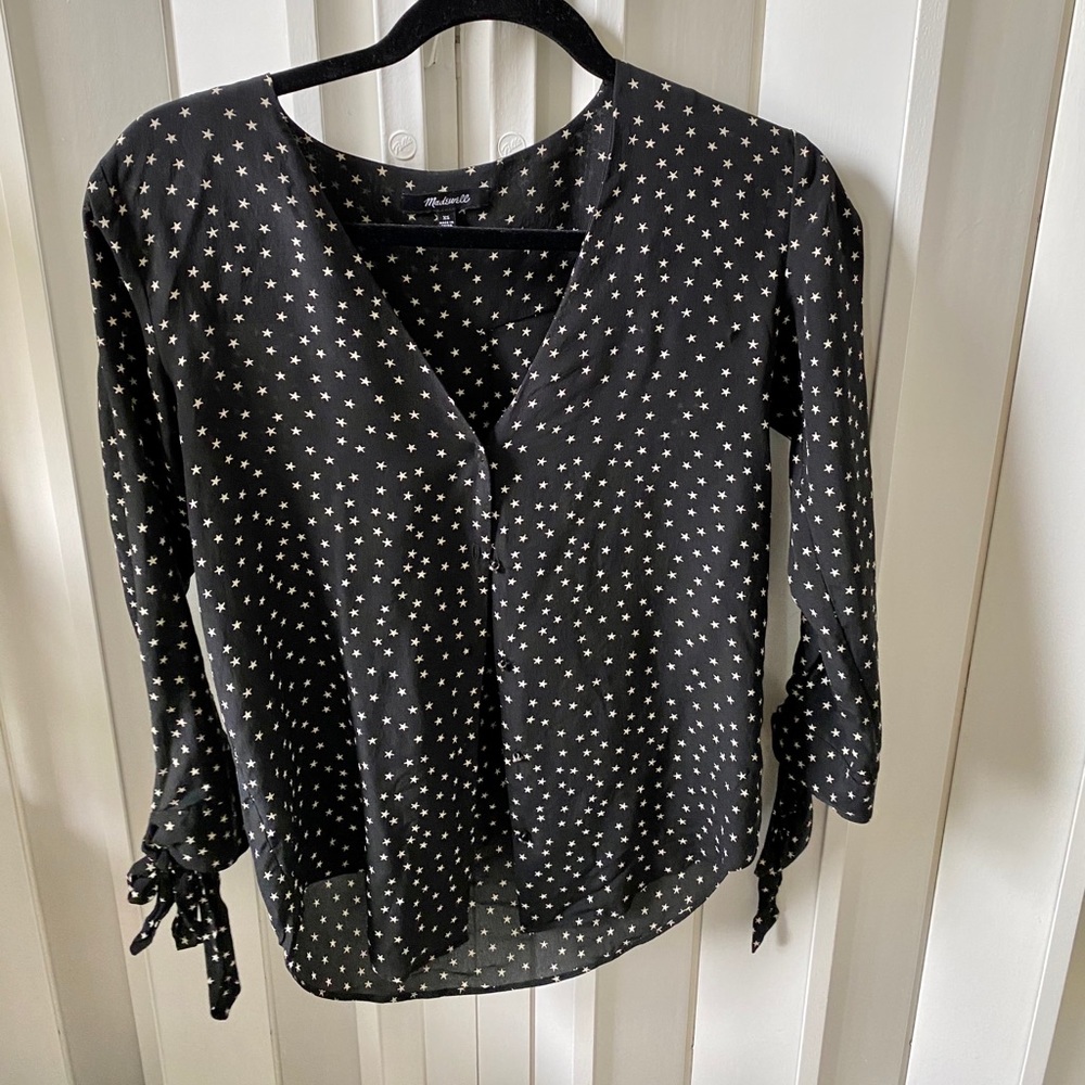 Madewell Polka Dot 100% Silk Blouse